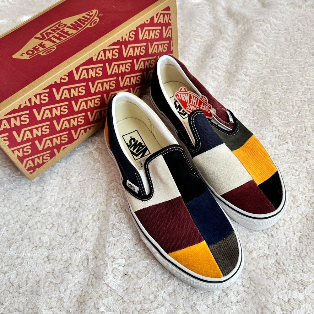 VANS Classic Slip-On Patchwork Multicolor Canvas Shoes US Men’s 8/Women’s 9.5